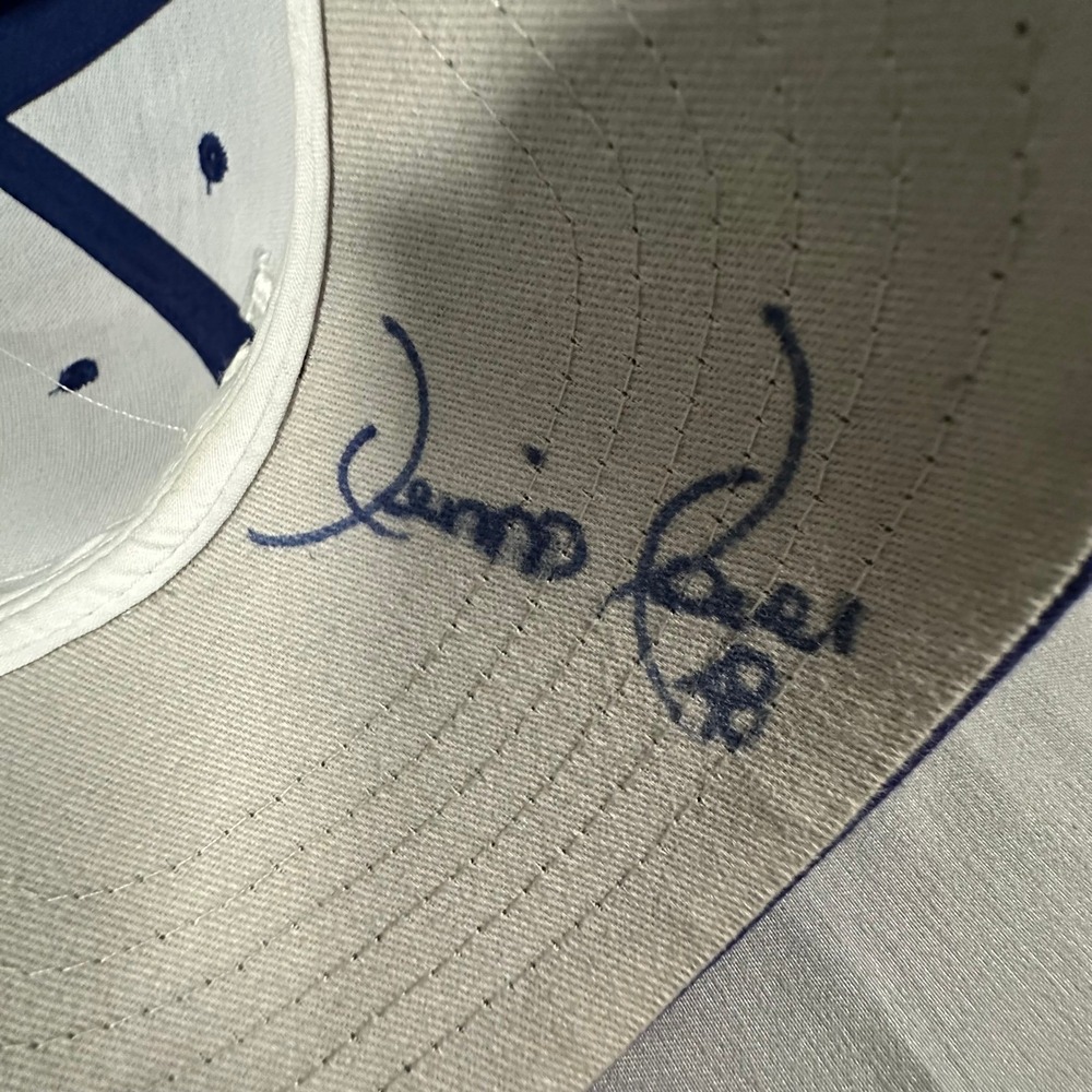 Signed Dodgers Hat Dennis Powell #48 Autographed Baseball Cap OSFM Blue LA